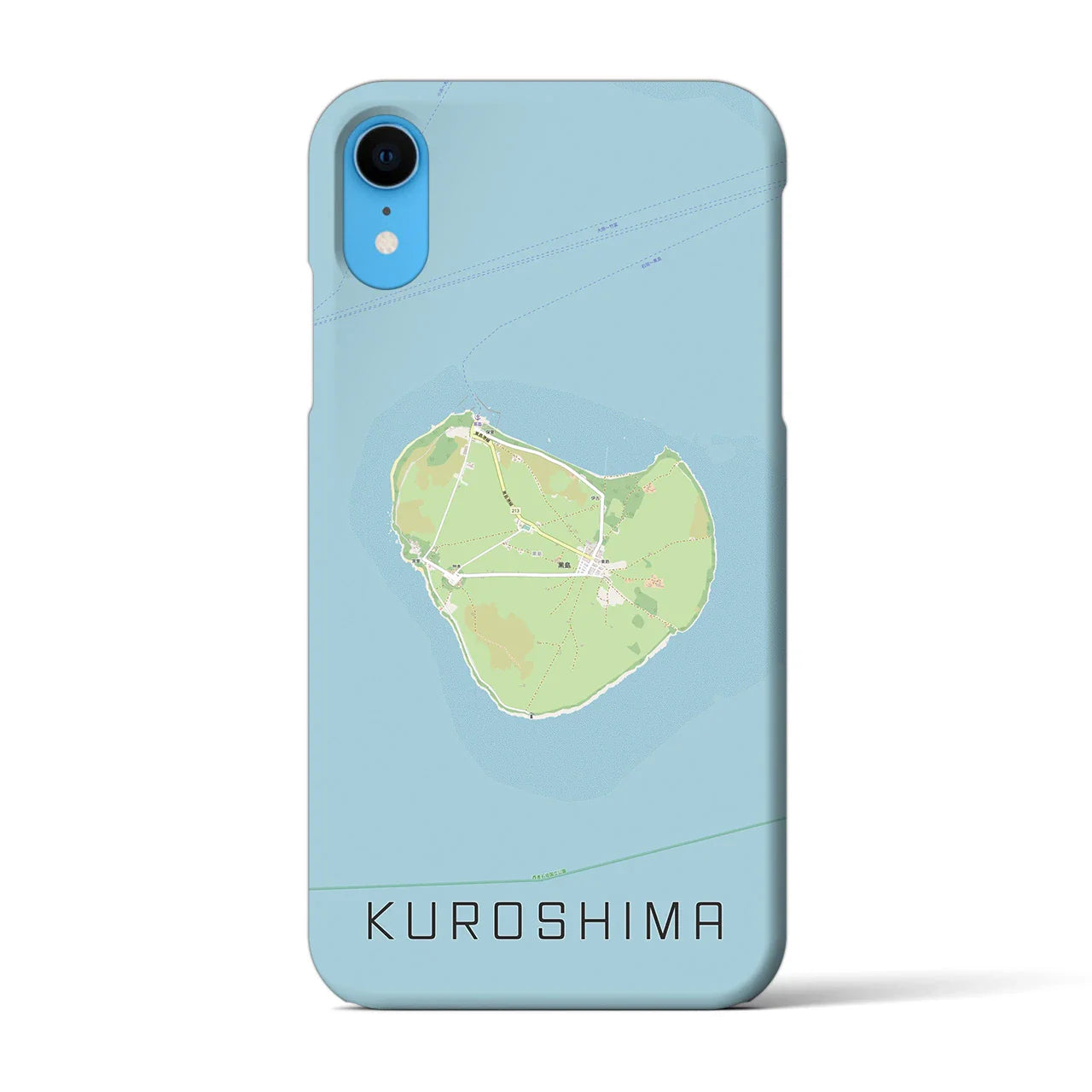 【黒島(沖縄県)】地図柄iPhoneケース(バックカバータイプ)