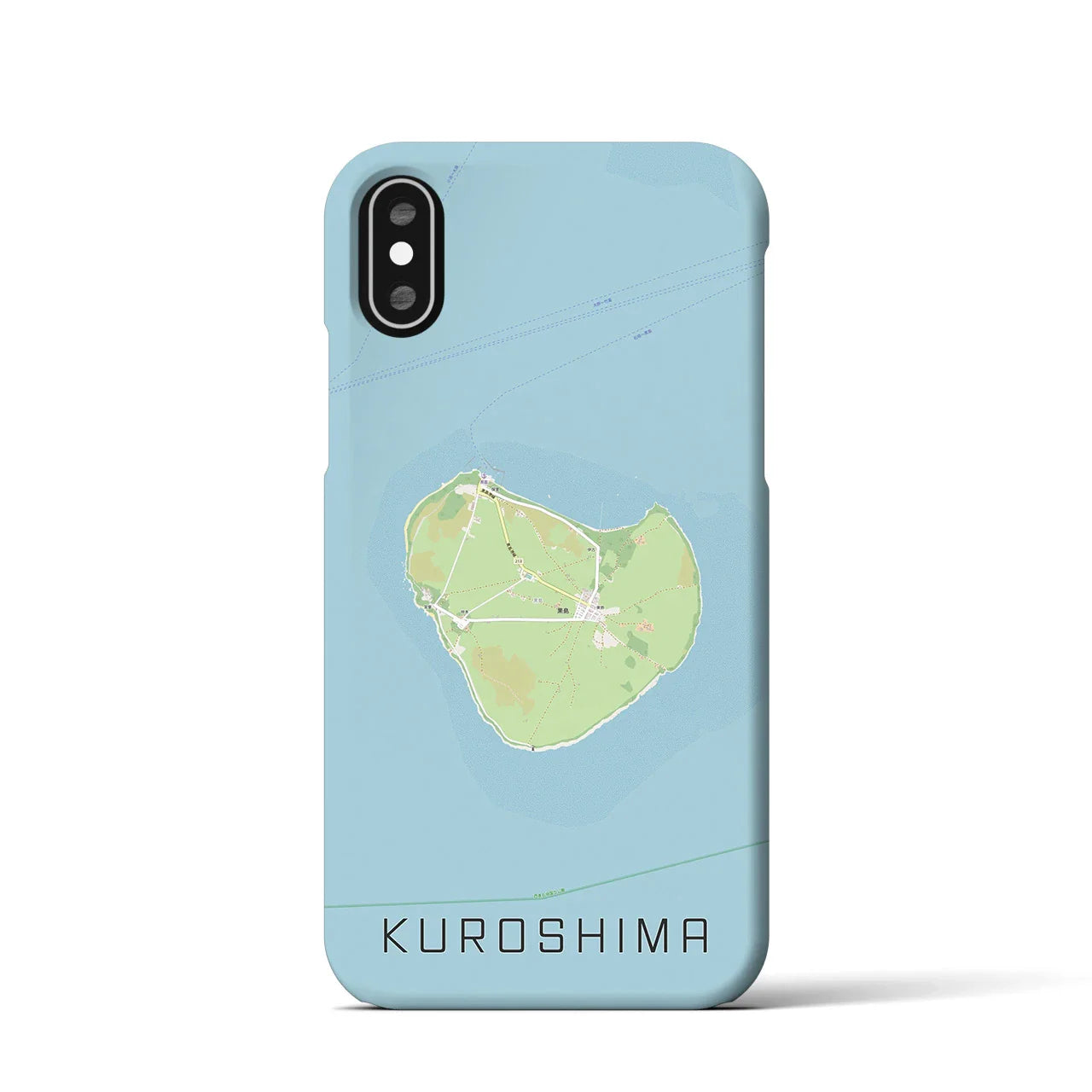 【黒島(沖縄県)】地図柄iPhoneケース(バックカバータイプ)