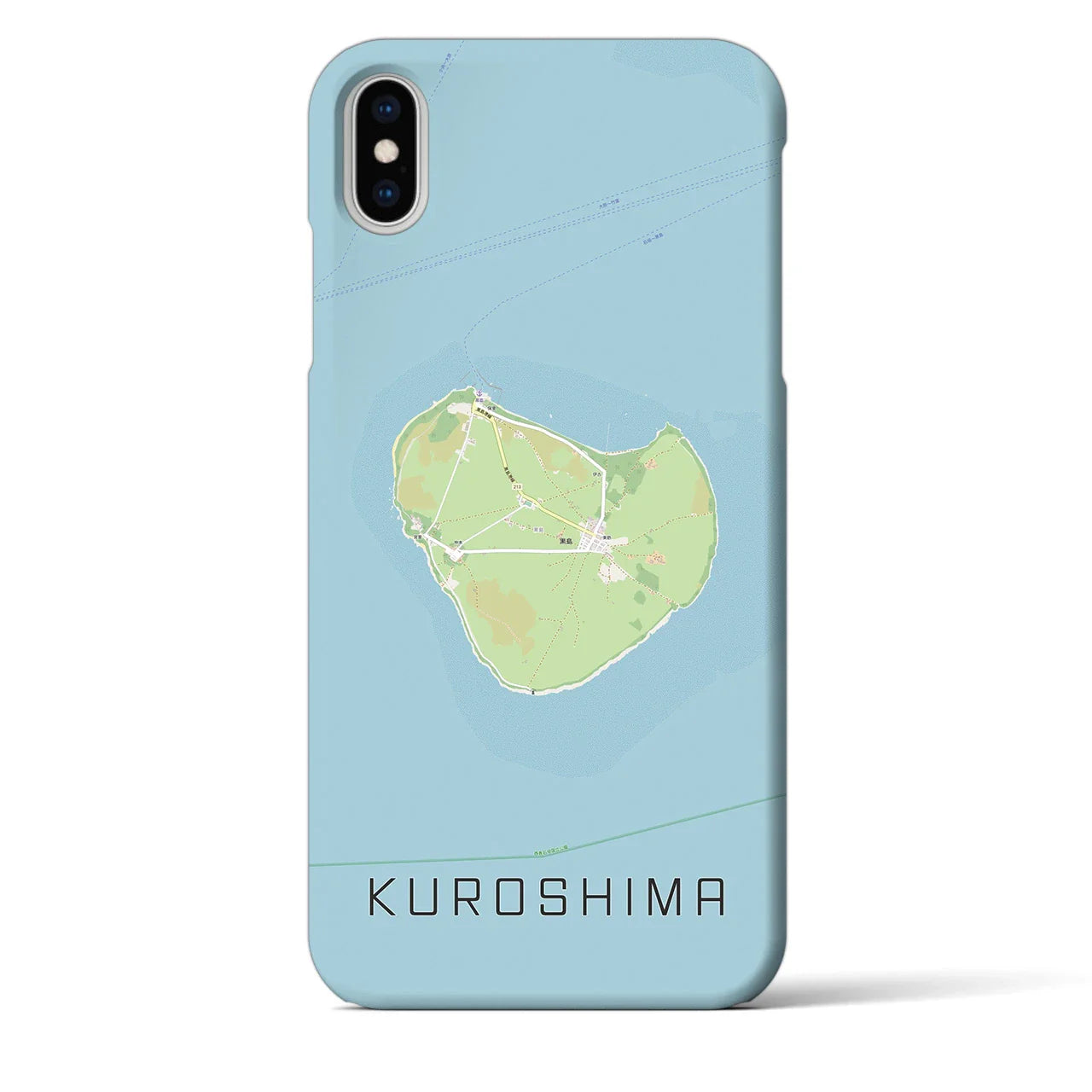 【黒島(沖縄県)】地図柄iPhoneケース(バックカバータイプ)