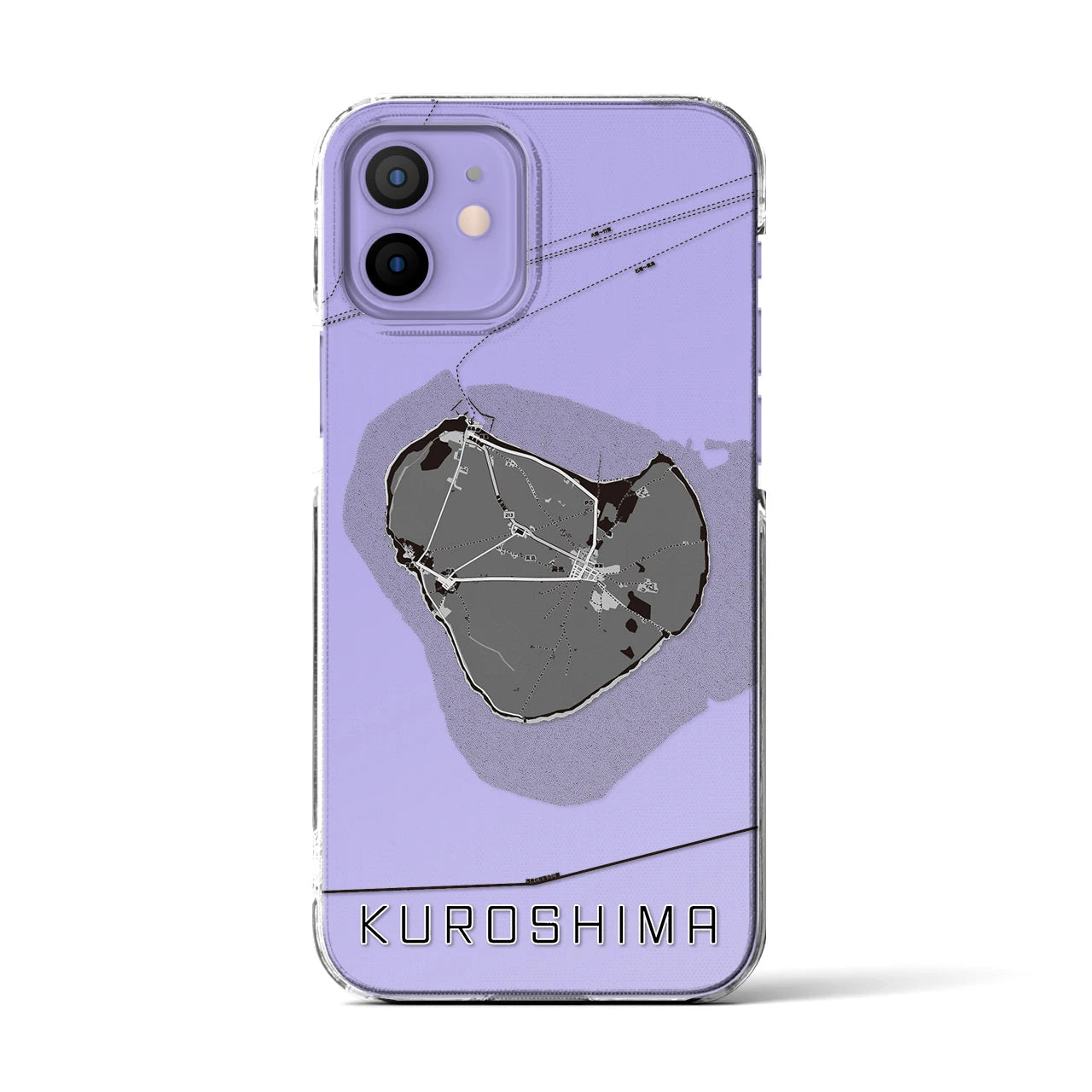 【黒島(沖縄県)】地図柄iPhoneケース(クリアタイプ)