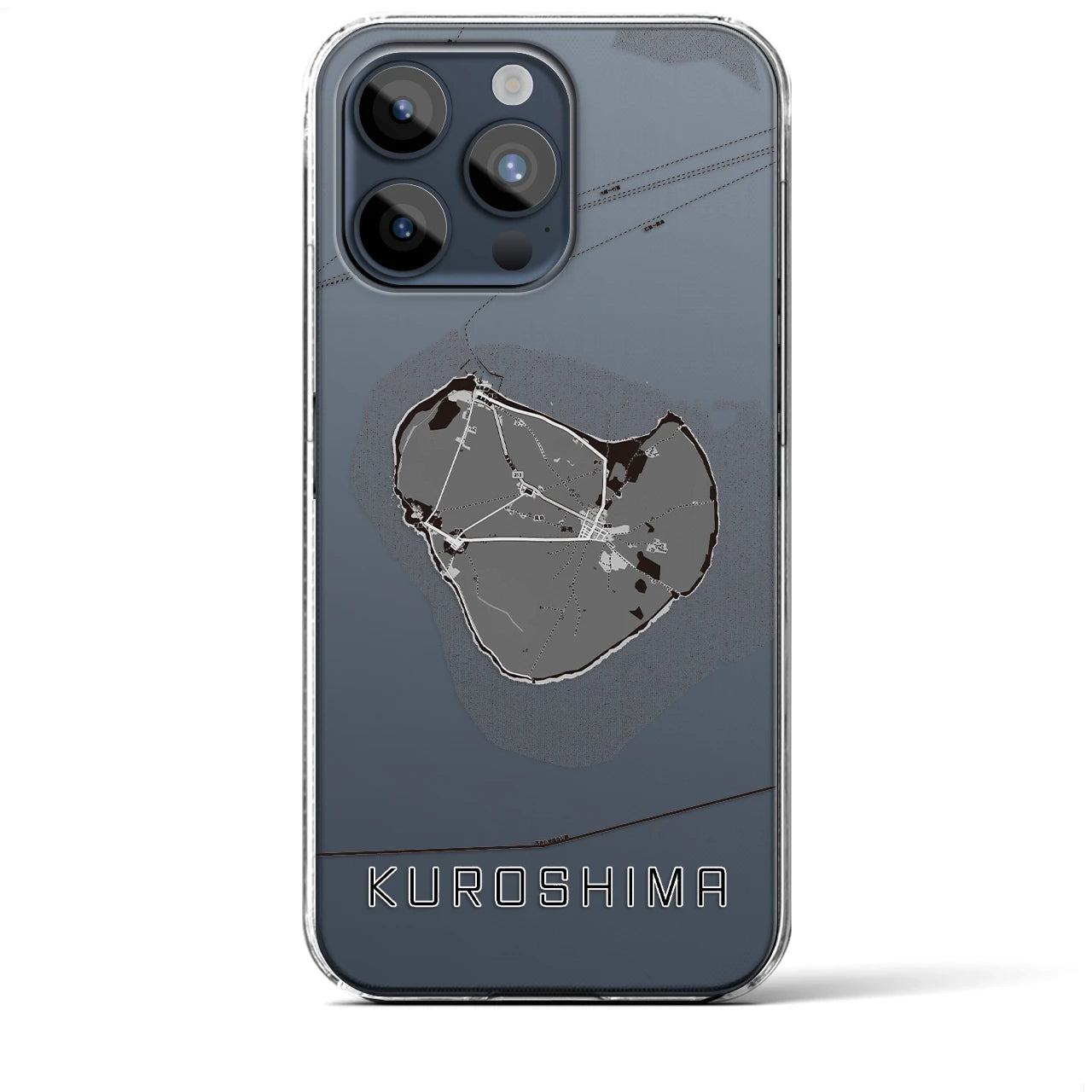 【黒島(沖縄県)】地図柄iPhoneケース(クリアタイプ)