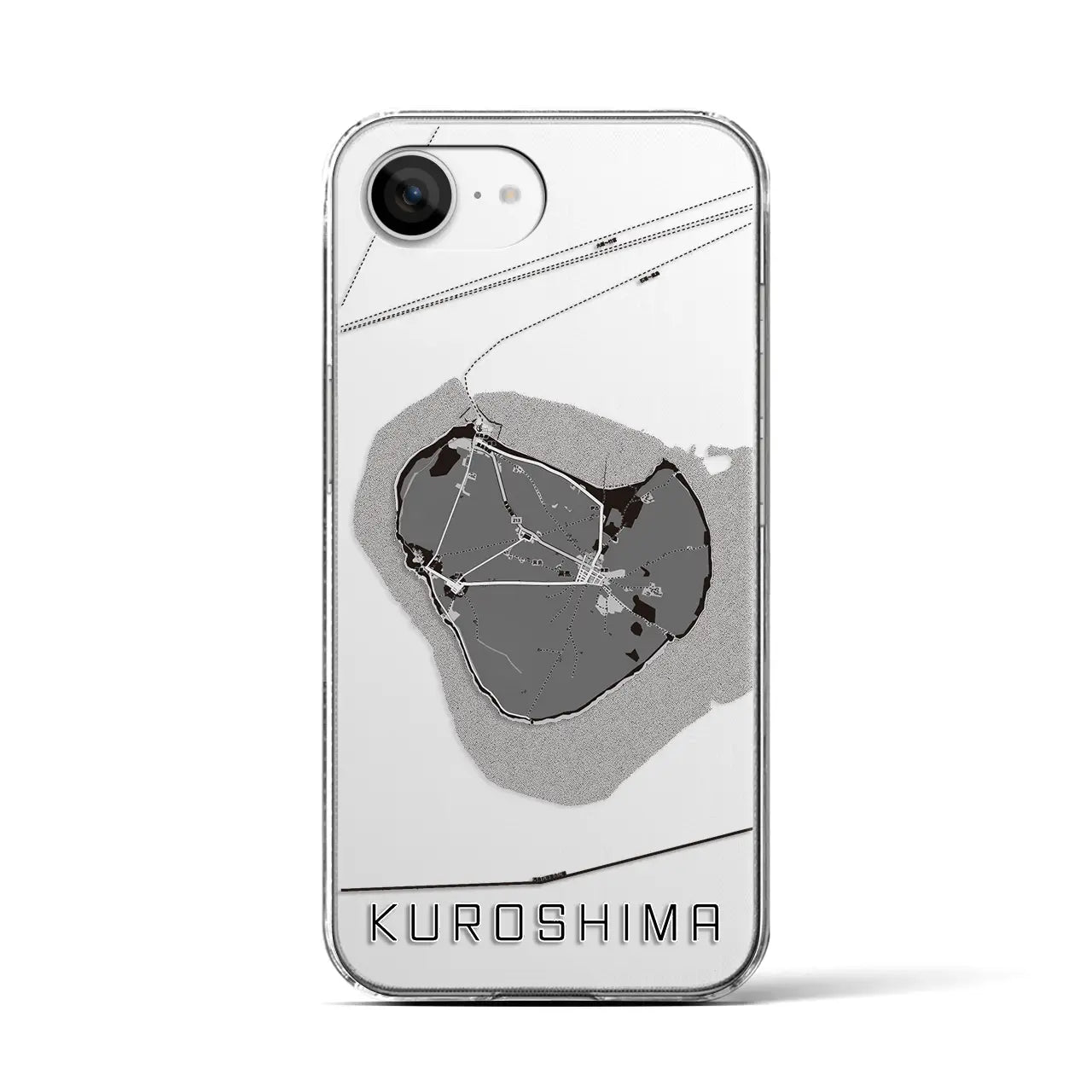 【黒島(沖縄県)】地図柄iPhoneケース(クリアタイプ)