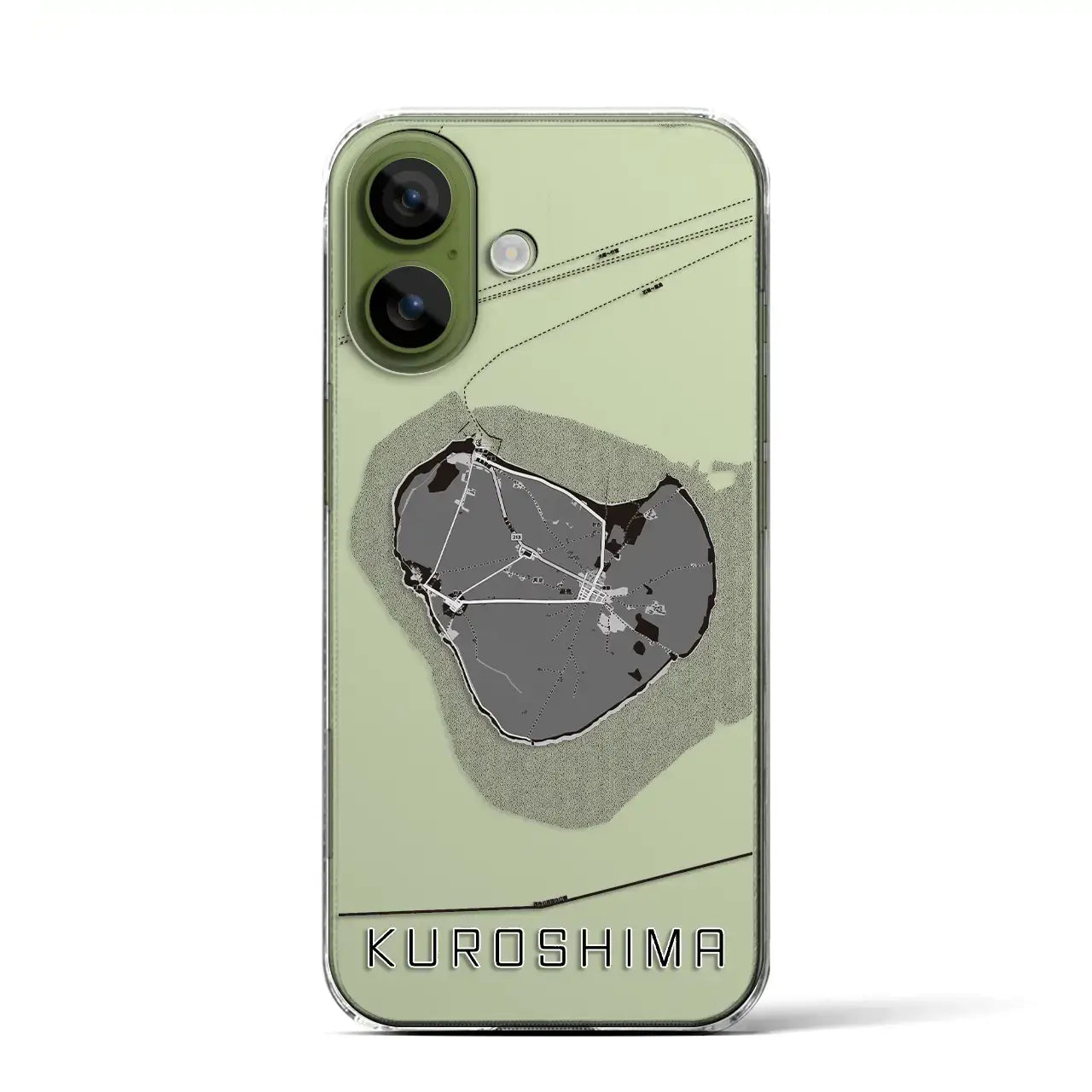 【黒島(沖縄県)】地図柄iPhoneケース(クリアタイプ)モノトーン・iPhone 17 Pro Max 用