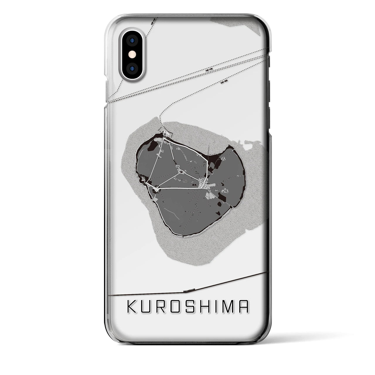 【黒島(沖縄県)】地図柄iPhoneケース(クリアタイプ)