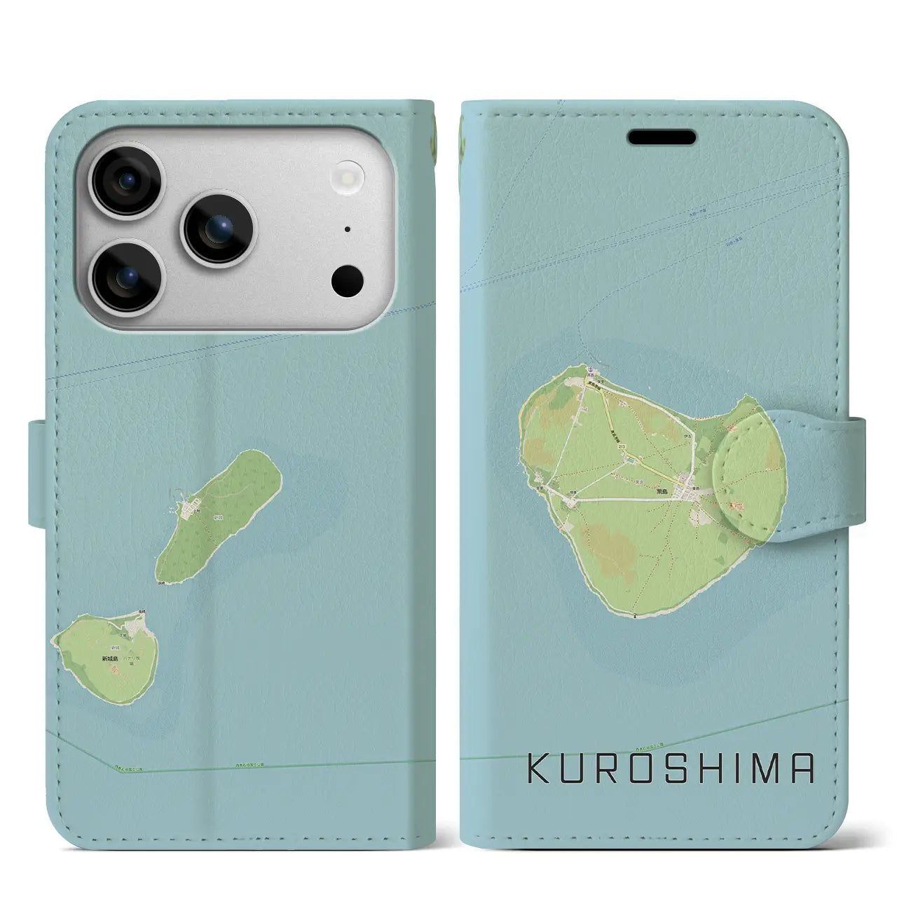 【黒島(沖縄県)】地図柄iPhoneケース(手帳タイプ)