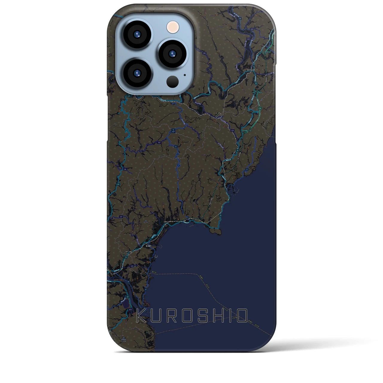 【黒潮(高知県)】地図柄iPhoneケース(バックカバータイプ)