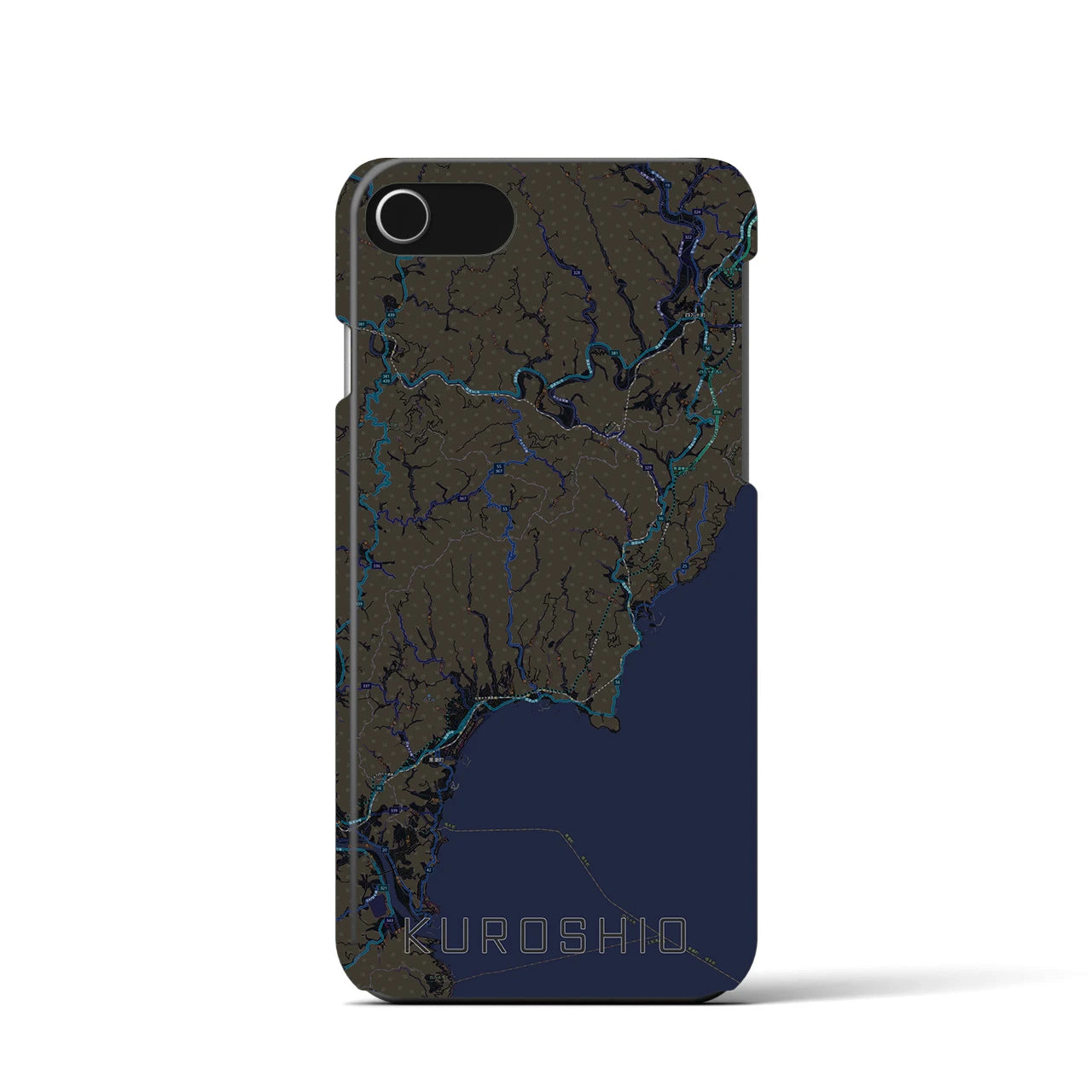 【黒潮(高知県)】地図柄iPhoneケース(バックカバータイプ)