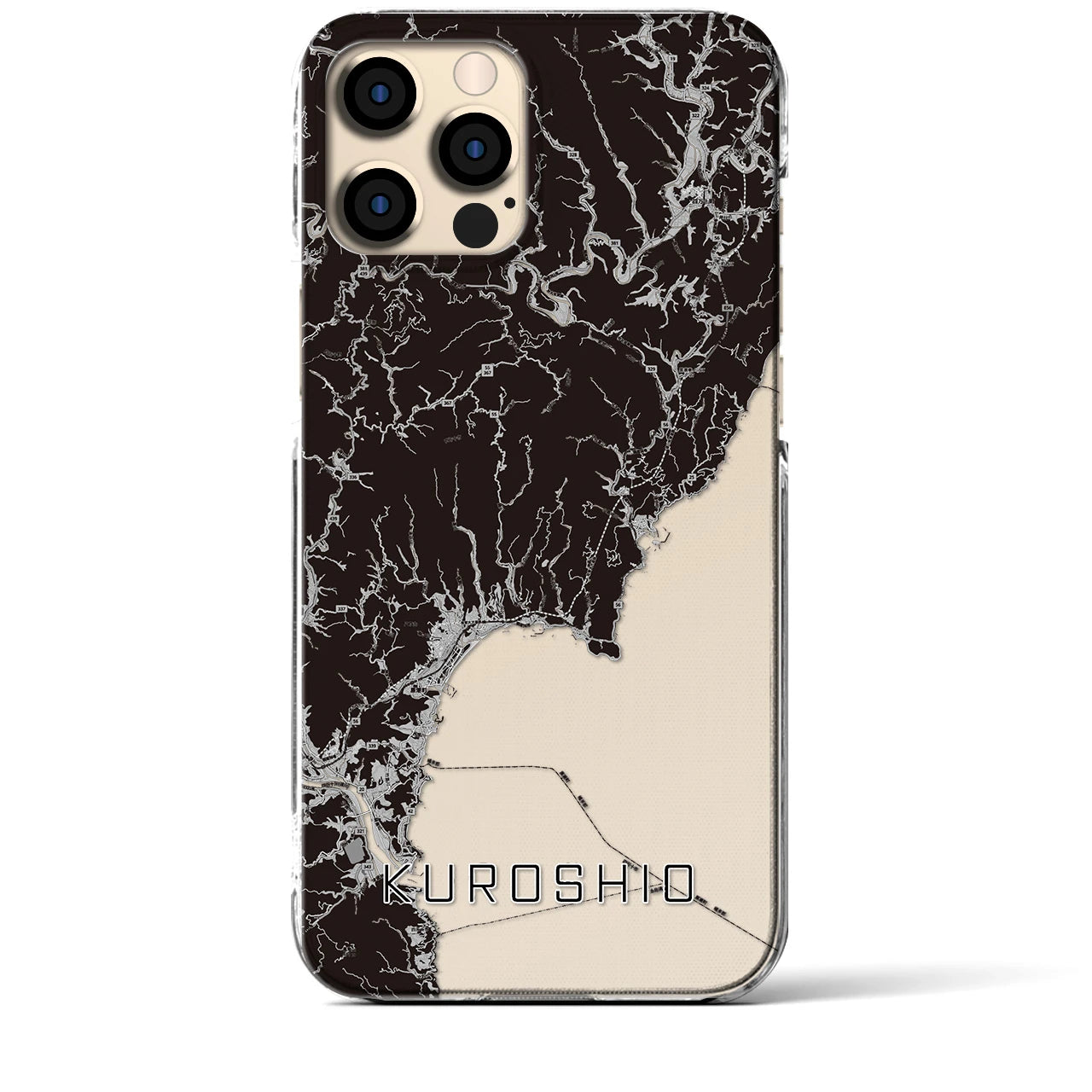 【黒潮(高知県)】地図柄iPhoneケース(クリアタイプ)