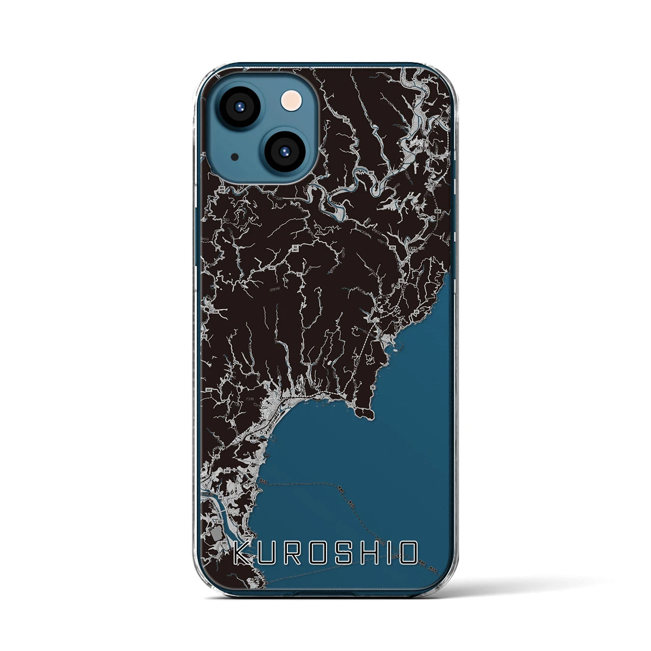 【黒潮(高知県)】地図柄iPhoneケース(クリアタイプ)