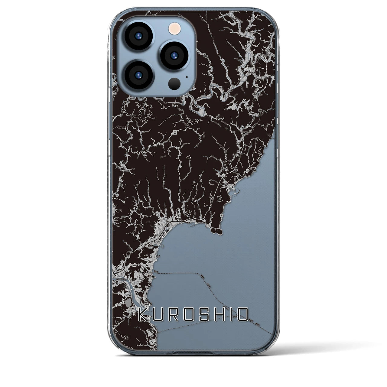 【黒潮(高知県)】地図柄iPhoneケース(クリアタイプ)