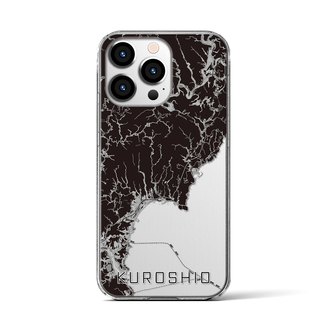【黒潮(高知県)】地図柄iPhoneケース(クリアタイプ)