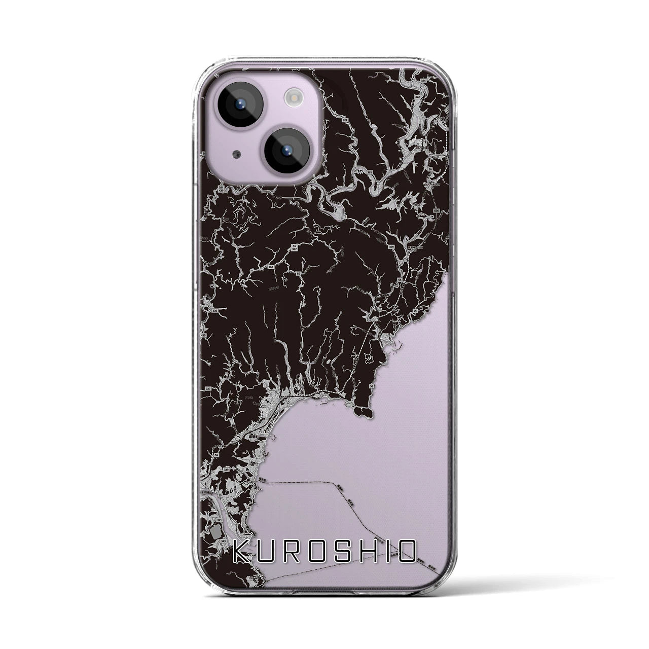 【黒潮(高知県)】地図柄iPhoneケース(クリアタイプ)