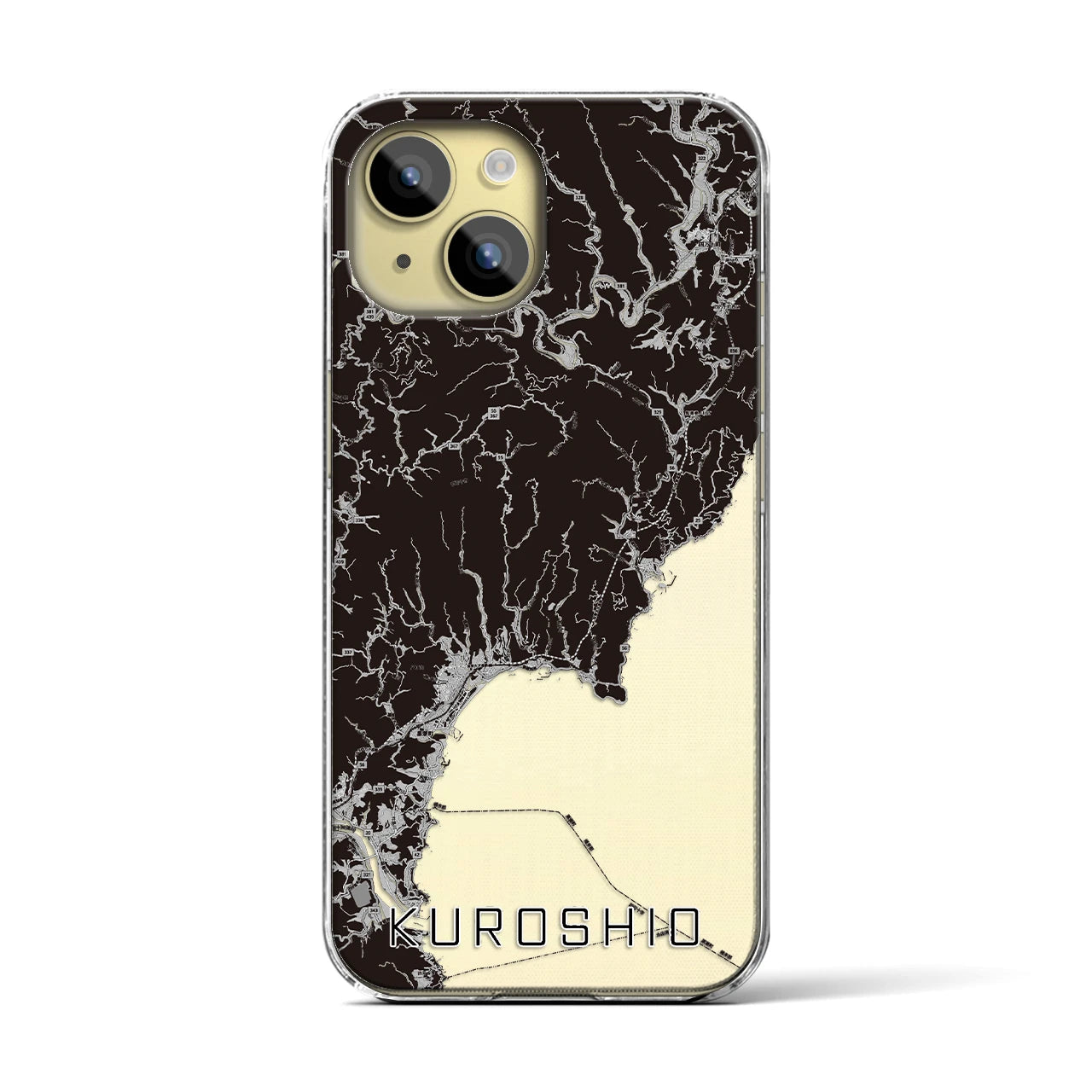 【黒潮(高知県)】地図柄iPhoneケース(クリアタイプ)