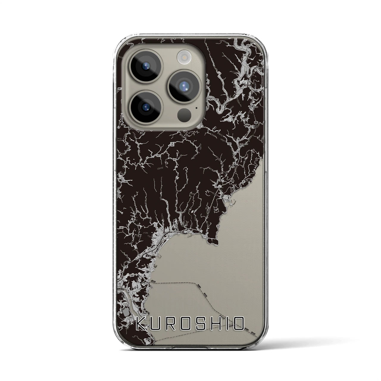 【黒潮(高知県)】地図柄iPhoneケース(クリアタイプ)