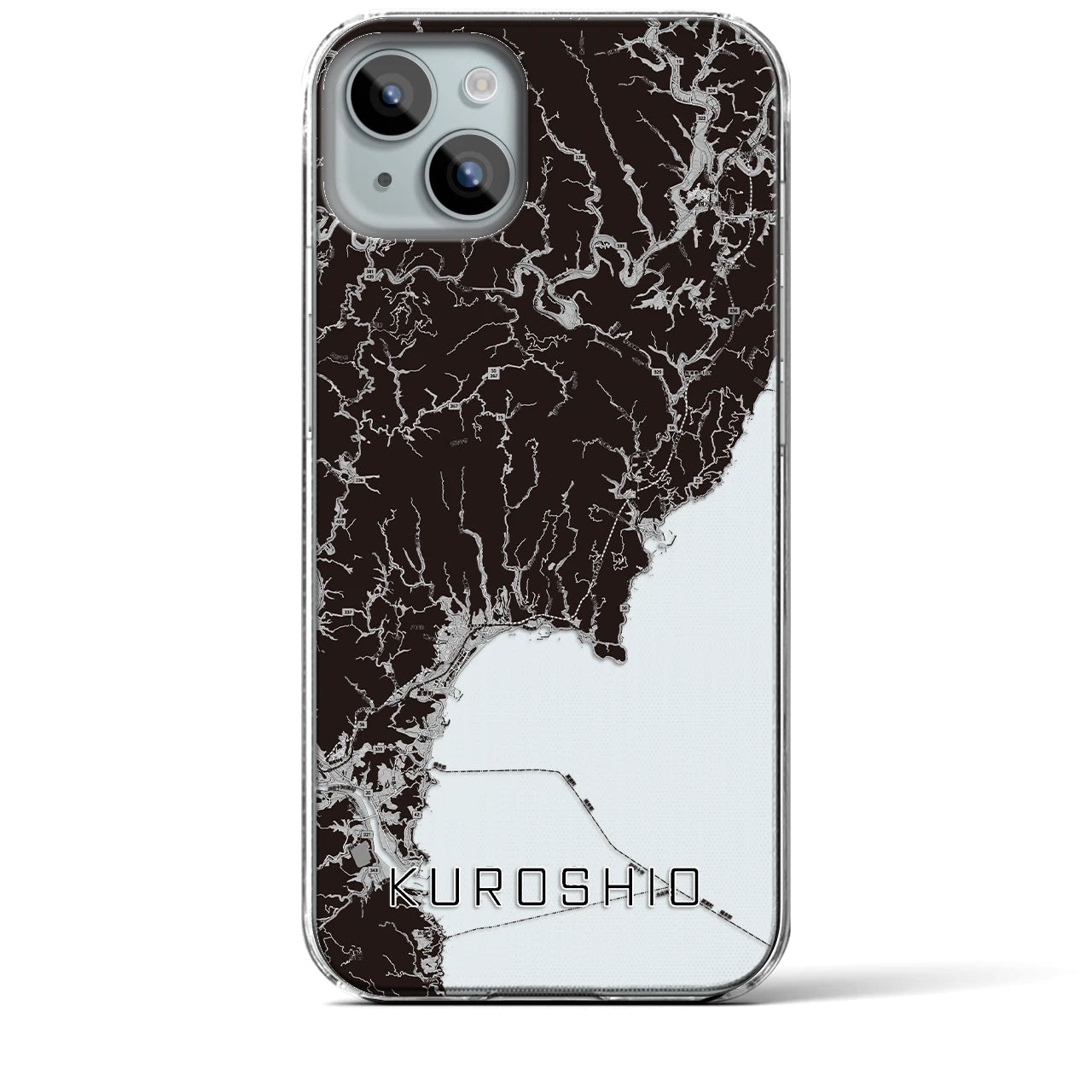 【黒潮(高知県)】地図柄iPhoneケース(クリアタイプ)