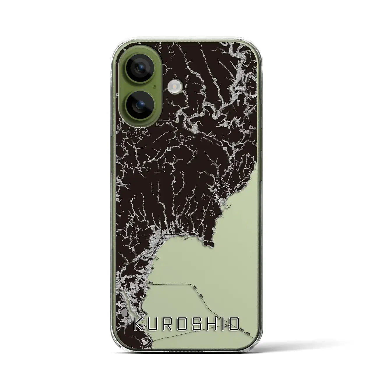 【黒潮(高知県)】地図柄iPhoneケース(クリアタイプ)モノトーン・iPhone 17 Pro Max 用