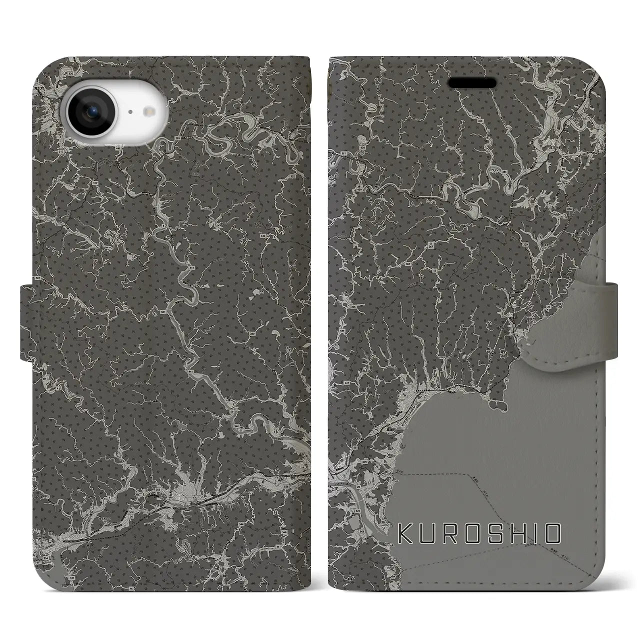 【黒潮(高知県)】地図柄iPhoneケース(手帳タイプ)