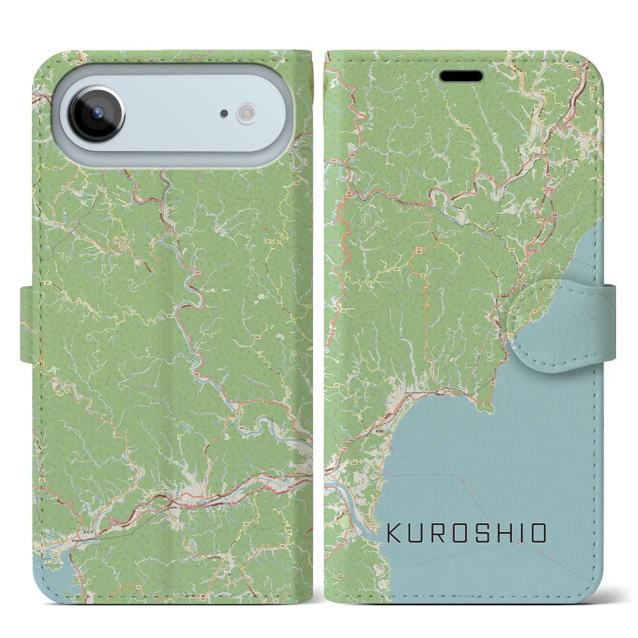 【黒潮(高知県)】地図柄iPhoneケース(手帳タイプ)