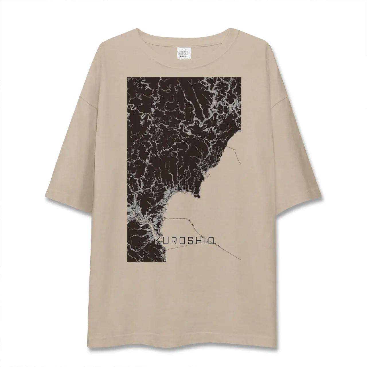 【黒潮(高知県)】地図柄ビッグシルエットTシャツ