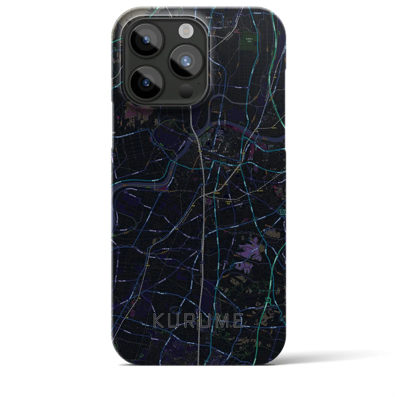 【久留米(福岡県)】地図柄iPhoneケース(バックカバータイプ)