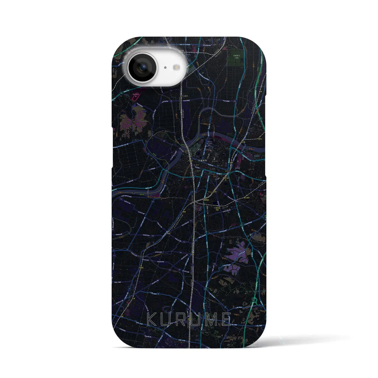 【久留米(福岡県)】地図柄iPhoneケース(バックカバータイプ)