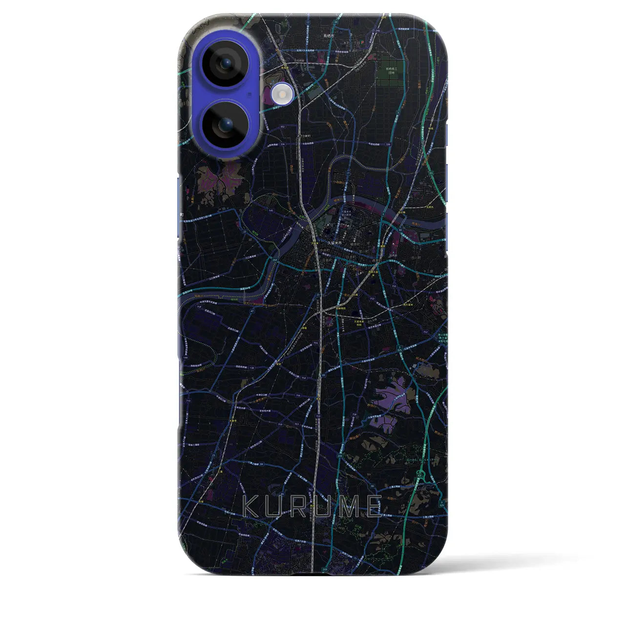 【久留米(福岡県)】地図柄iPhoneケース(バックカバータイプ)