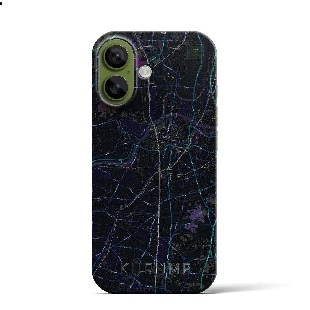 【久留米(福岡県)】地図柄iPhoneケース(バックカバータイプ)