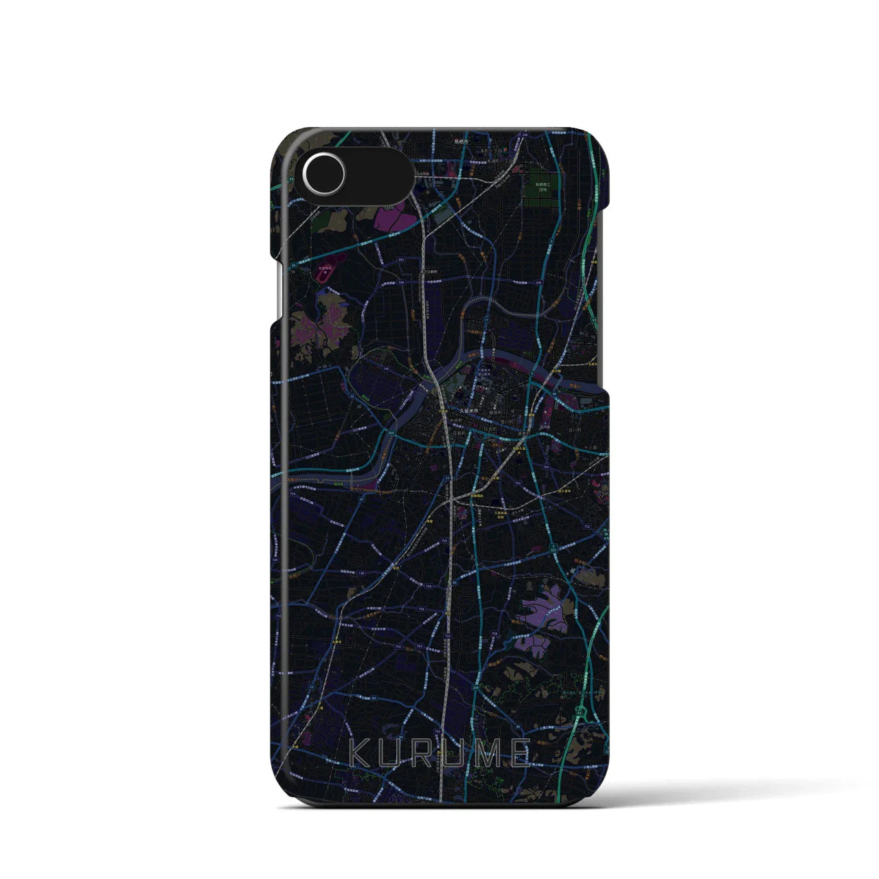 【久留米(福岡県)】地図柄iPhoneケース(バックカバータイプ)