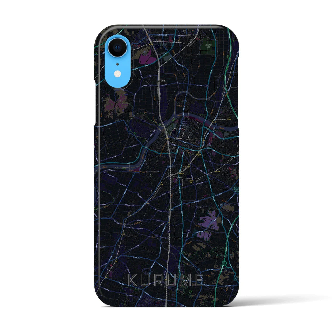 【久留米(福岡県)】地図柄iPhoneケース(バックカバータイプ)