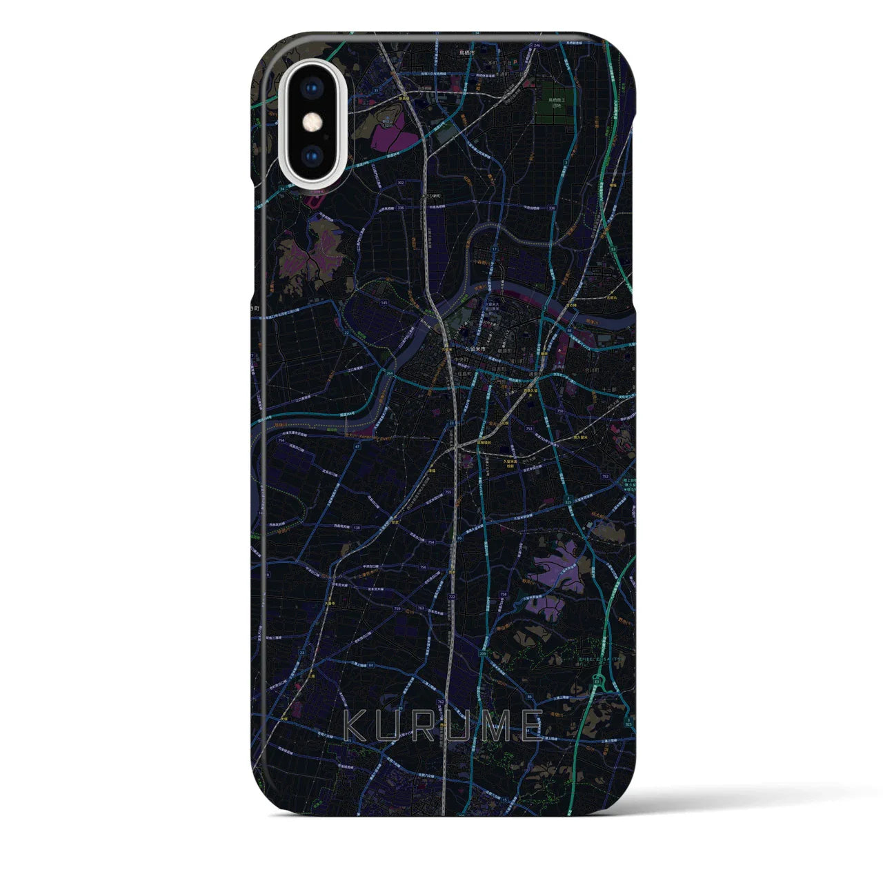 【久留米(福岡県)】地図柄iPhoneケース(バックカバータイプ)