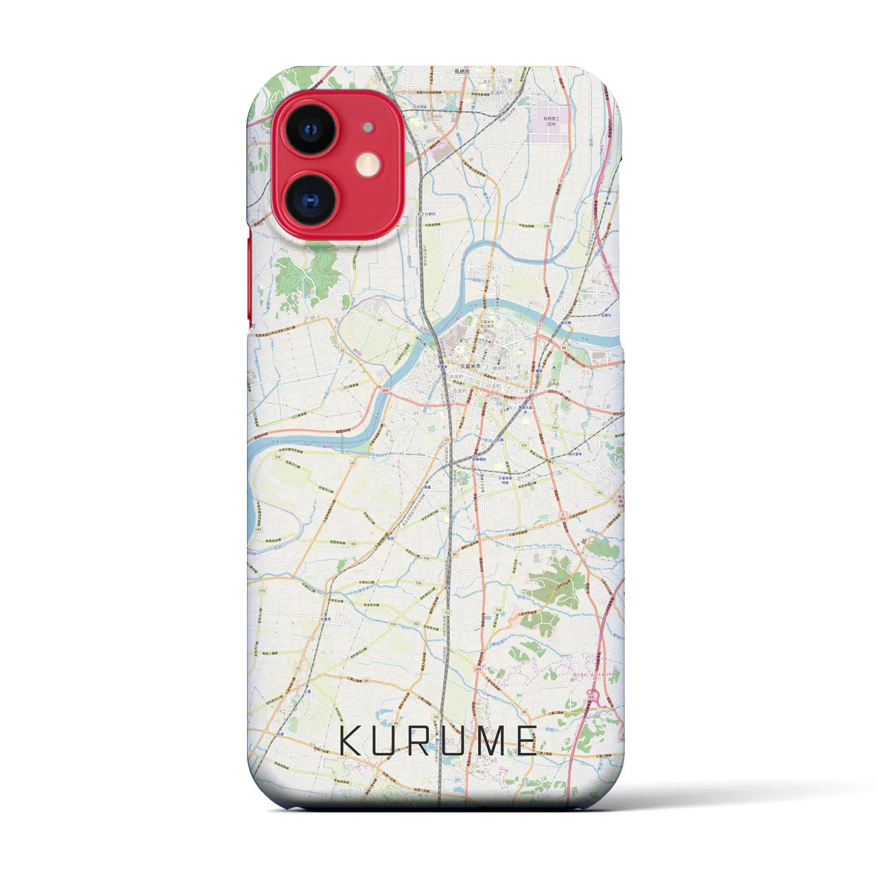 【久留米(福岡県)】地図柄iPhoneケース(バックカバータイプ)