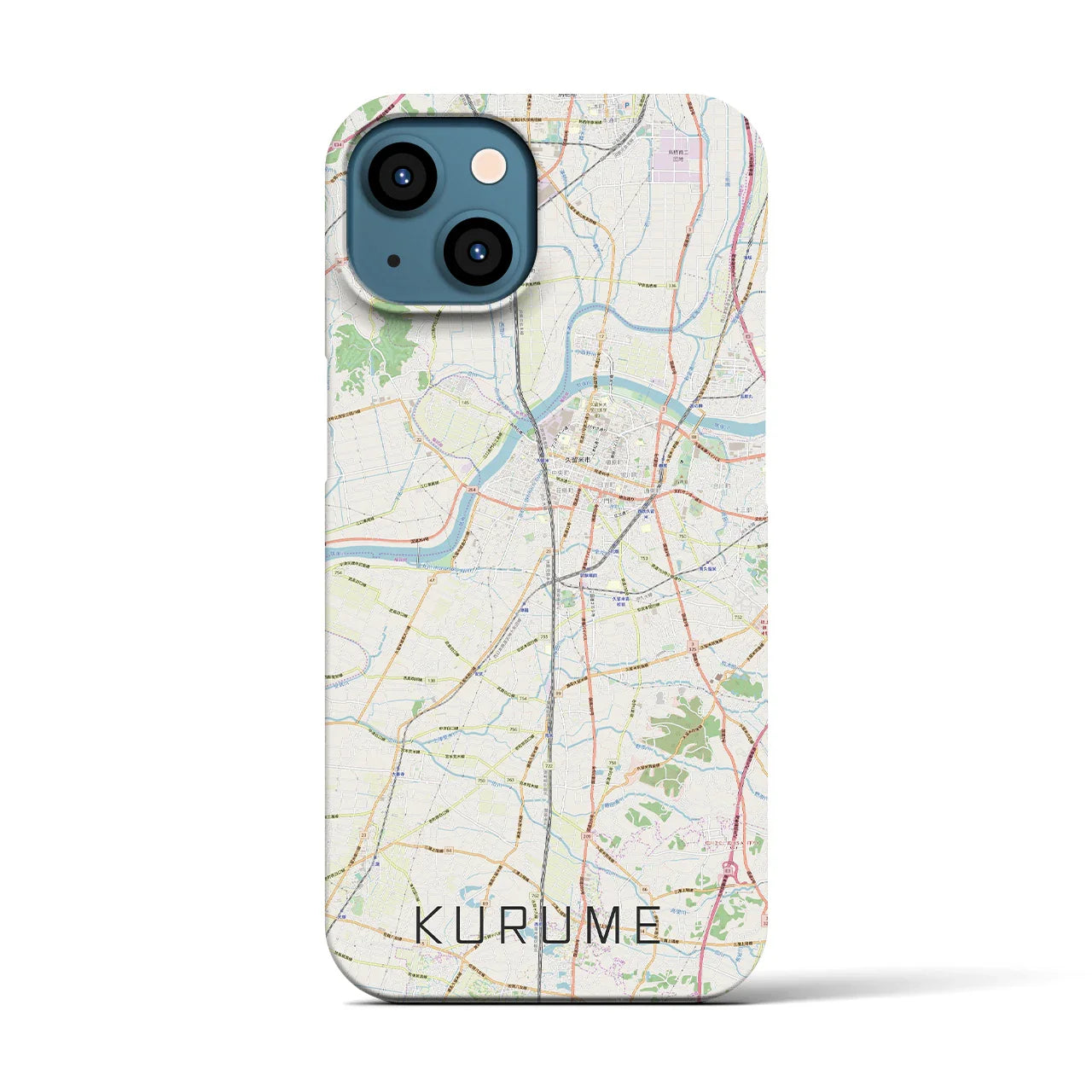 【久留米(福岡県)】地図柄iPhoneケース(バックカバータイプ)