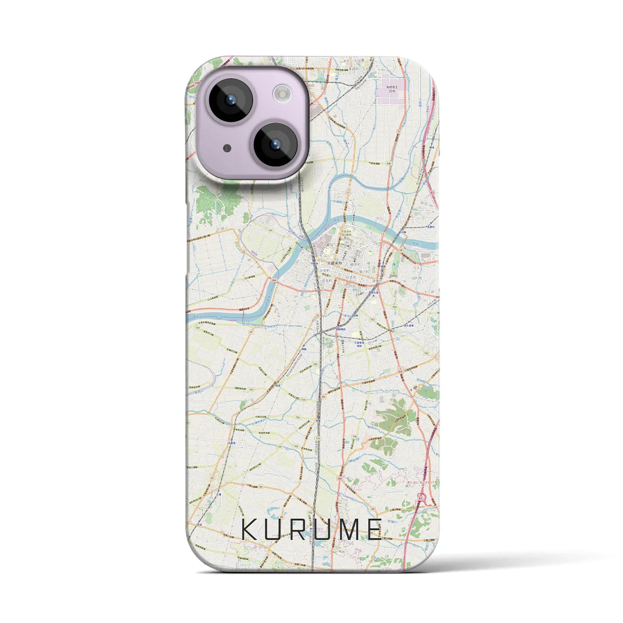 【久留米(福岡県)】地図柄iPhoneケース(バックカバータイプ)