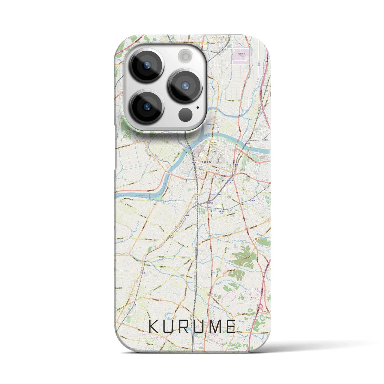 【久留米(福岡県)】地図柄iPhoneケース(バックカバータイプ)