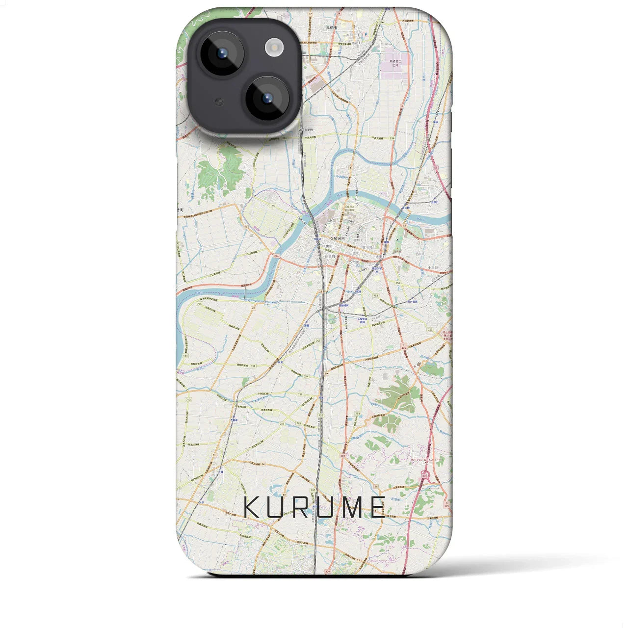 【久留米(福岡県)】地図柄iPhoneケース(バックカバータイプ)