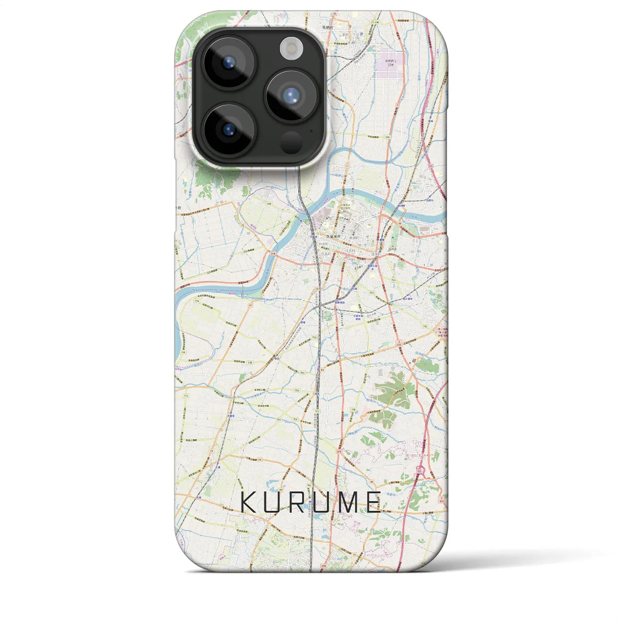 【久留米(福岡県)】地図柄iPhoneケース(バックカバータイプ)