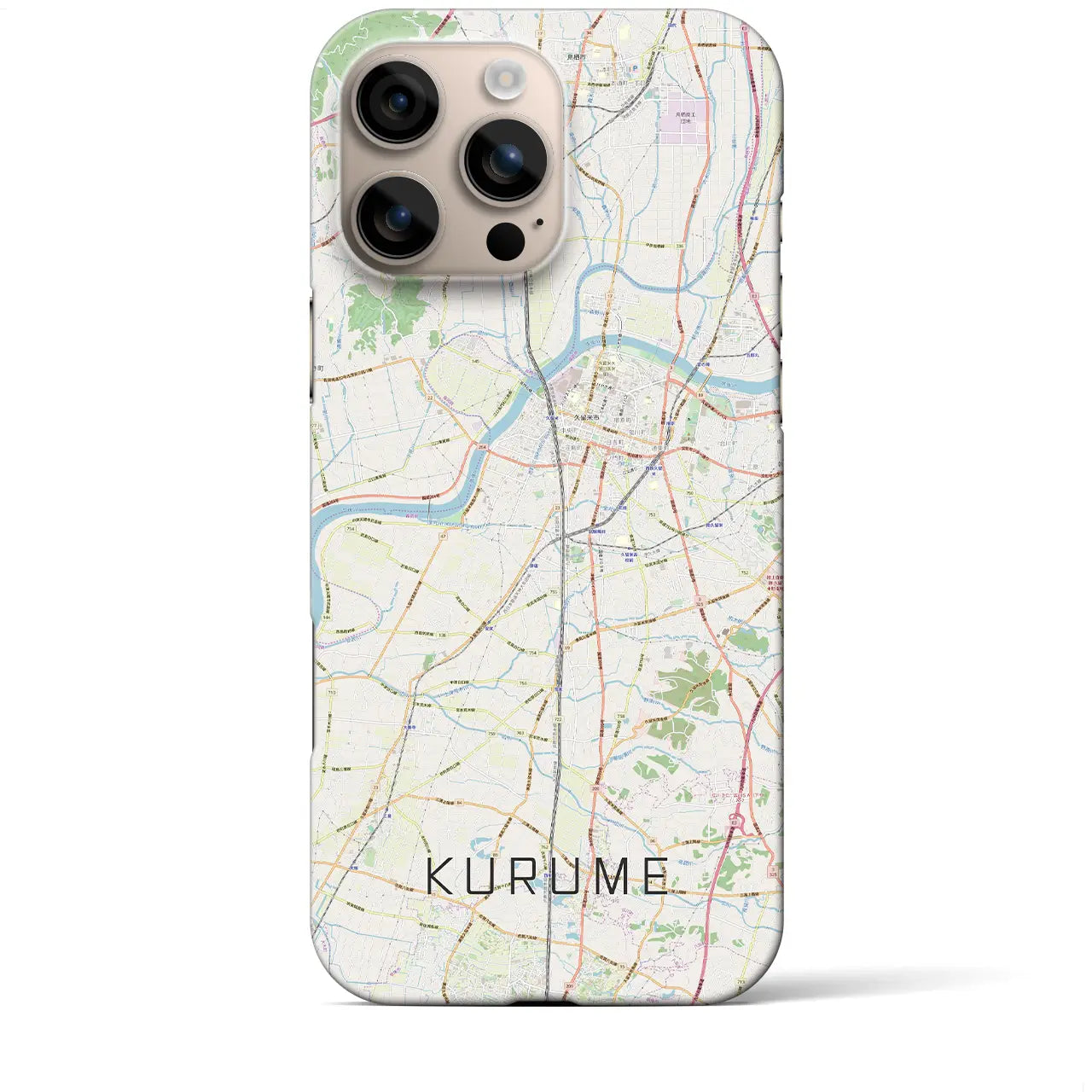 【久留米(福岡県)】地図柄iPhoneケース(バックカバータイプ)