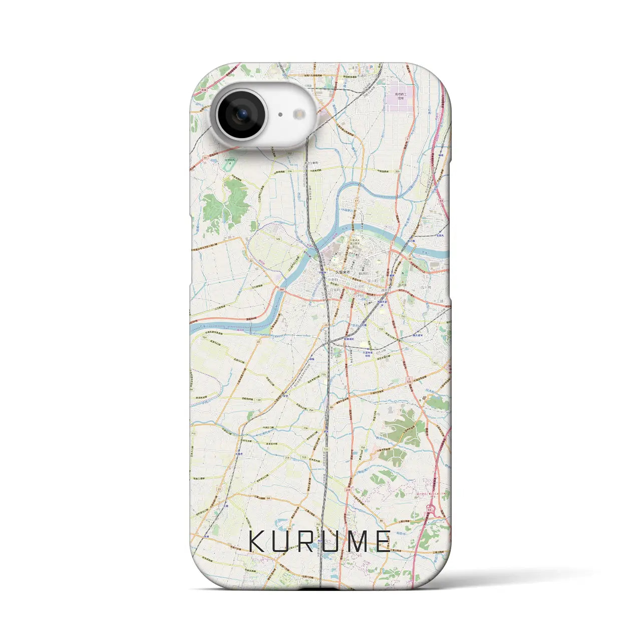 【久留米(福岡県)】地図柄iPhoneケース(バックカバータイプ)