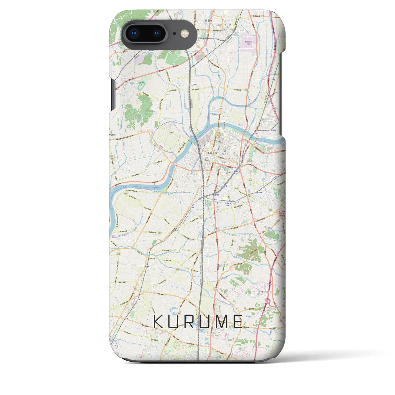 【久留米(福岡県)】地図柄iPhoneケース(バックカバータイプ)