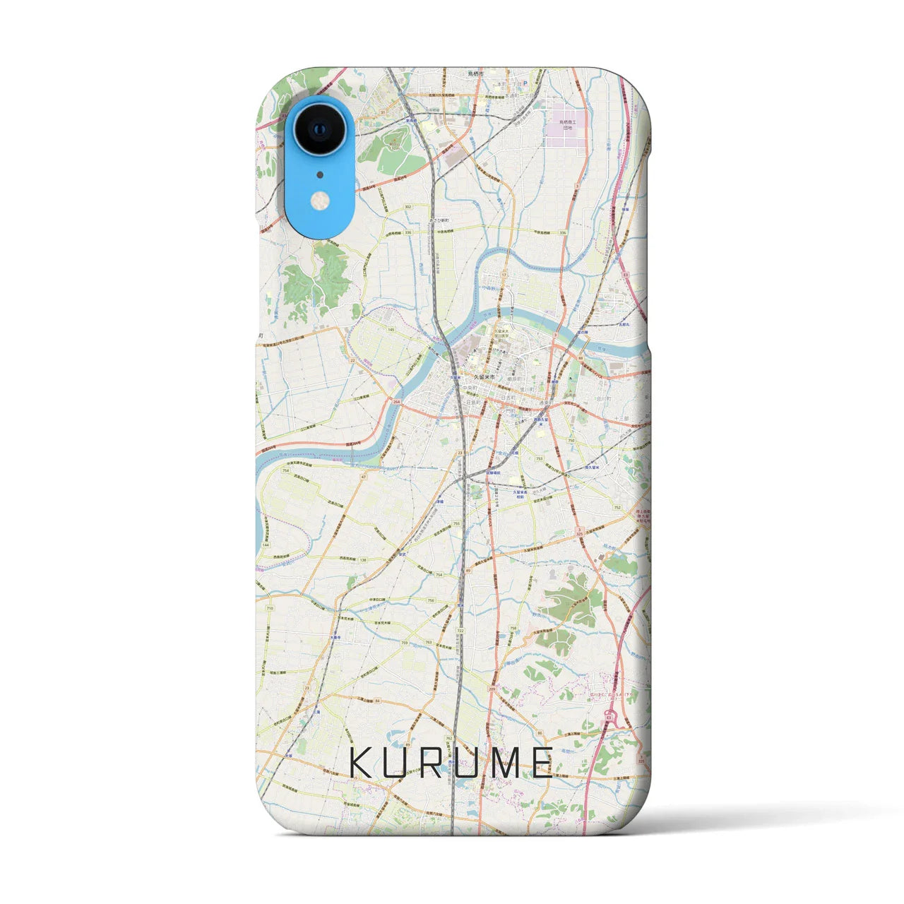 【久留米(福岡県)】地図柄iPhoneケース(バックカバータイプ)