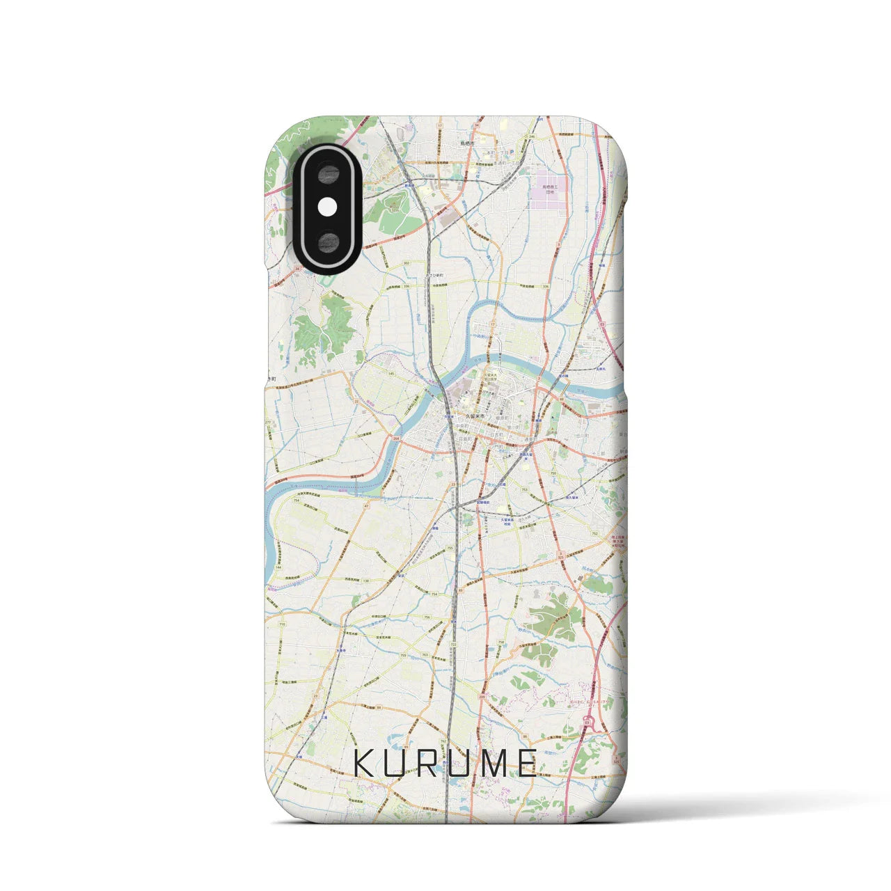 【久留米(福岡県)】地図柄iPhoneケース(バックカバータイプ)