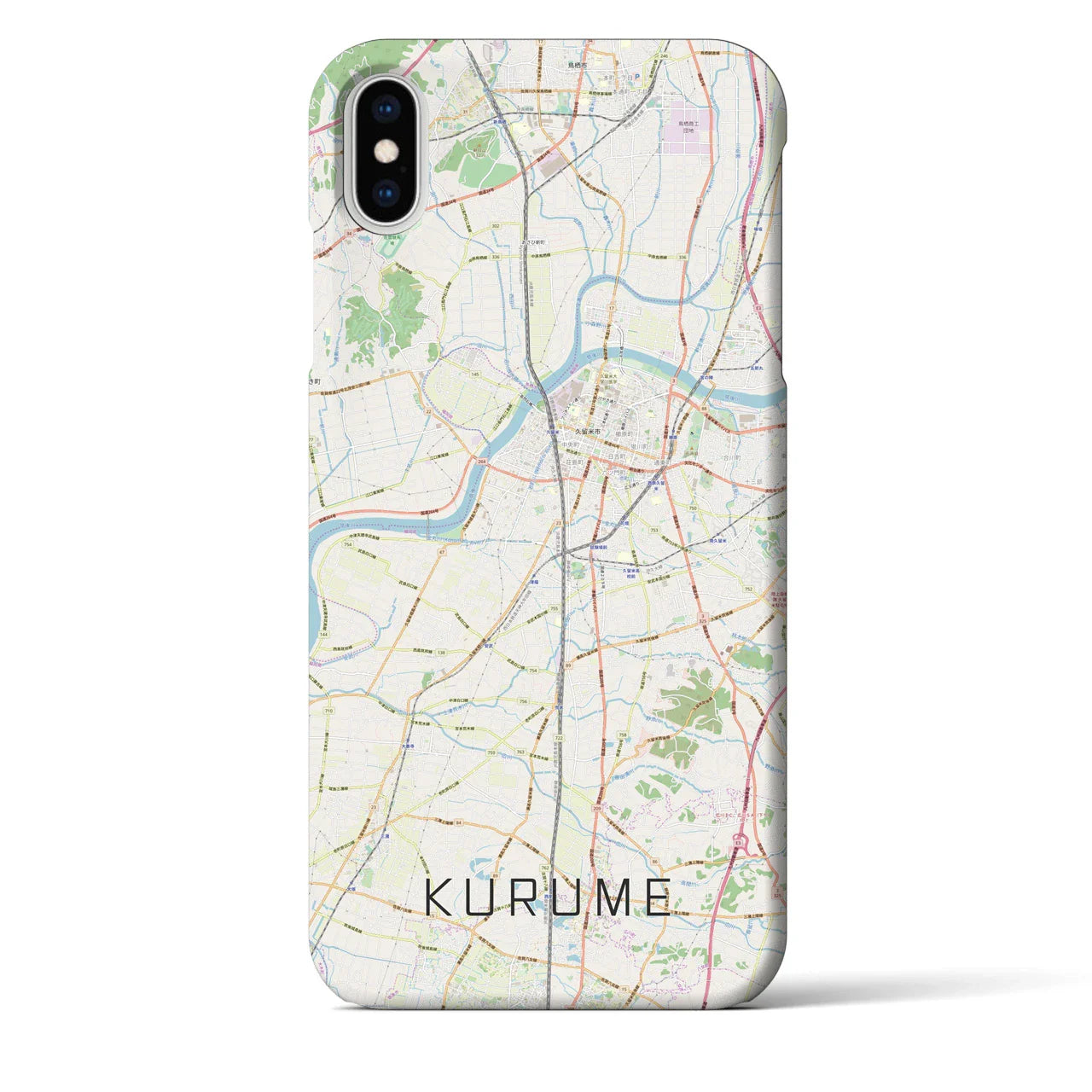 【久留米(福岡県)】地図柄iPhoneケース(バックカバータイプ)