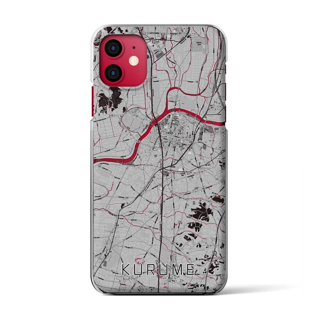 【久留米(福岡県)】地図柄iPhoneケース(クリアタイプ)