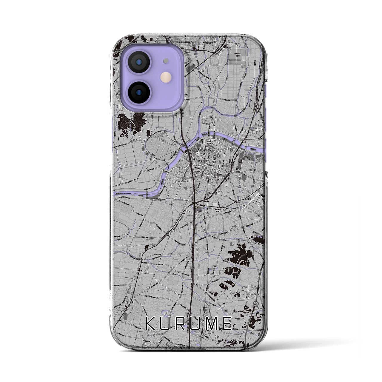 【久留米(福岡県)】地図柄iPhoneケース(クリアタイプ)