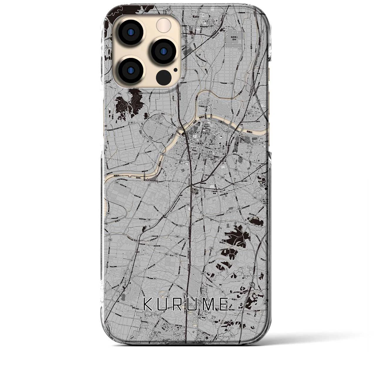 【久留米(福岡県)】地図柄iPhoneケース(クリアタイプ)