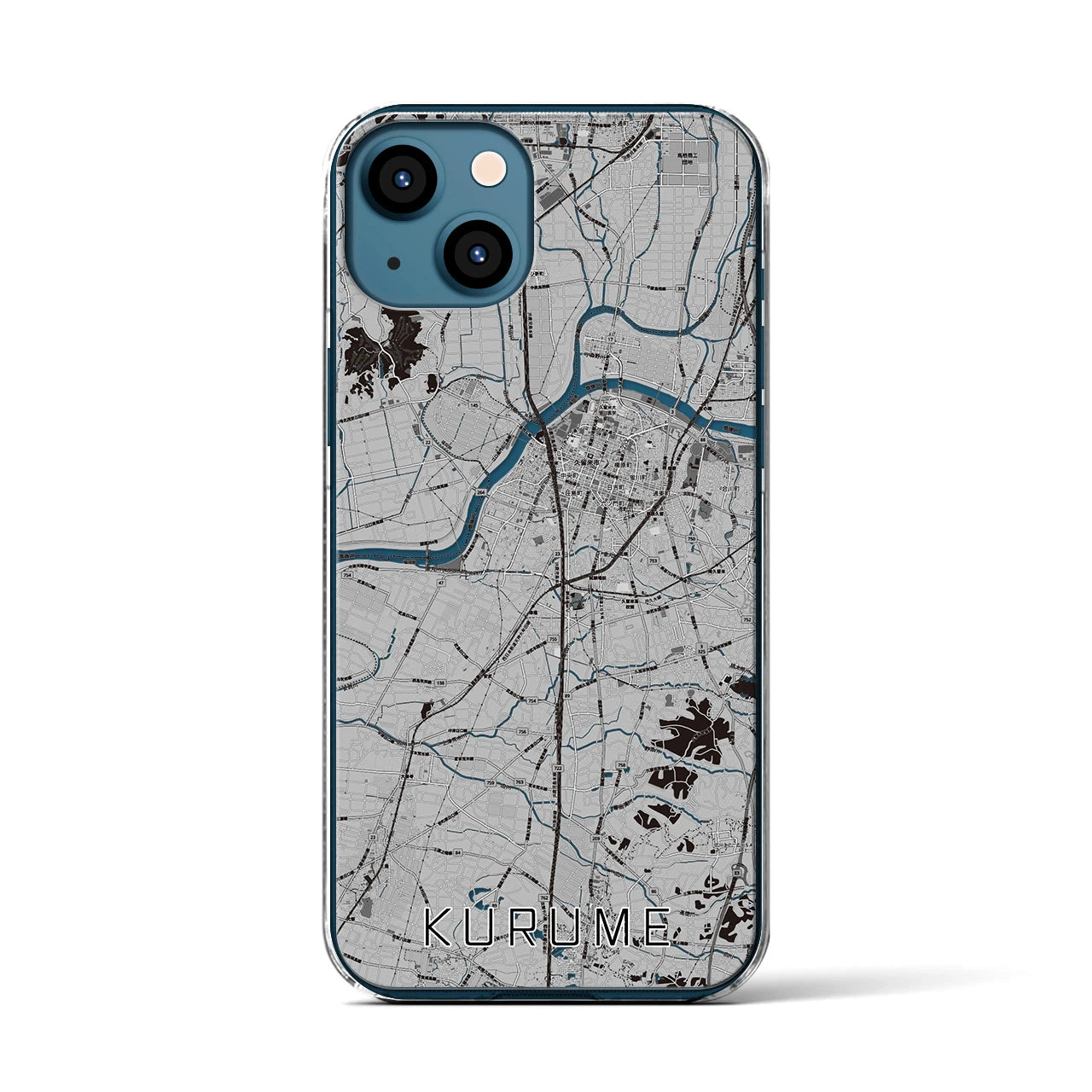 【久留米(福岡県)】地図柄iPhoneケース(クリアタイプ)