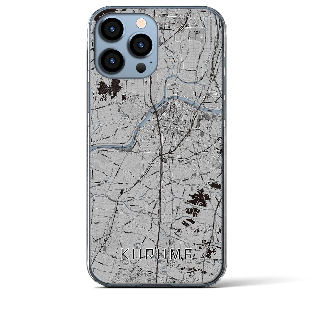 【久留米(福岡県)】地図柄iPhoneケース(クリアタイプ)