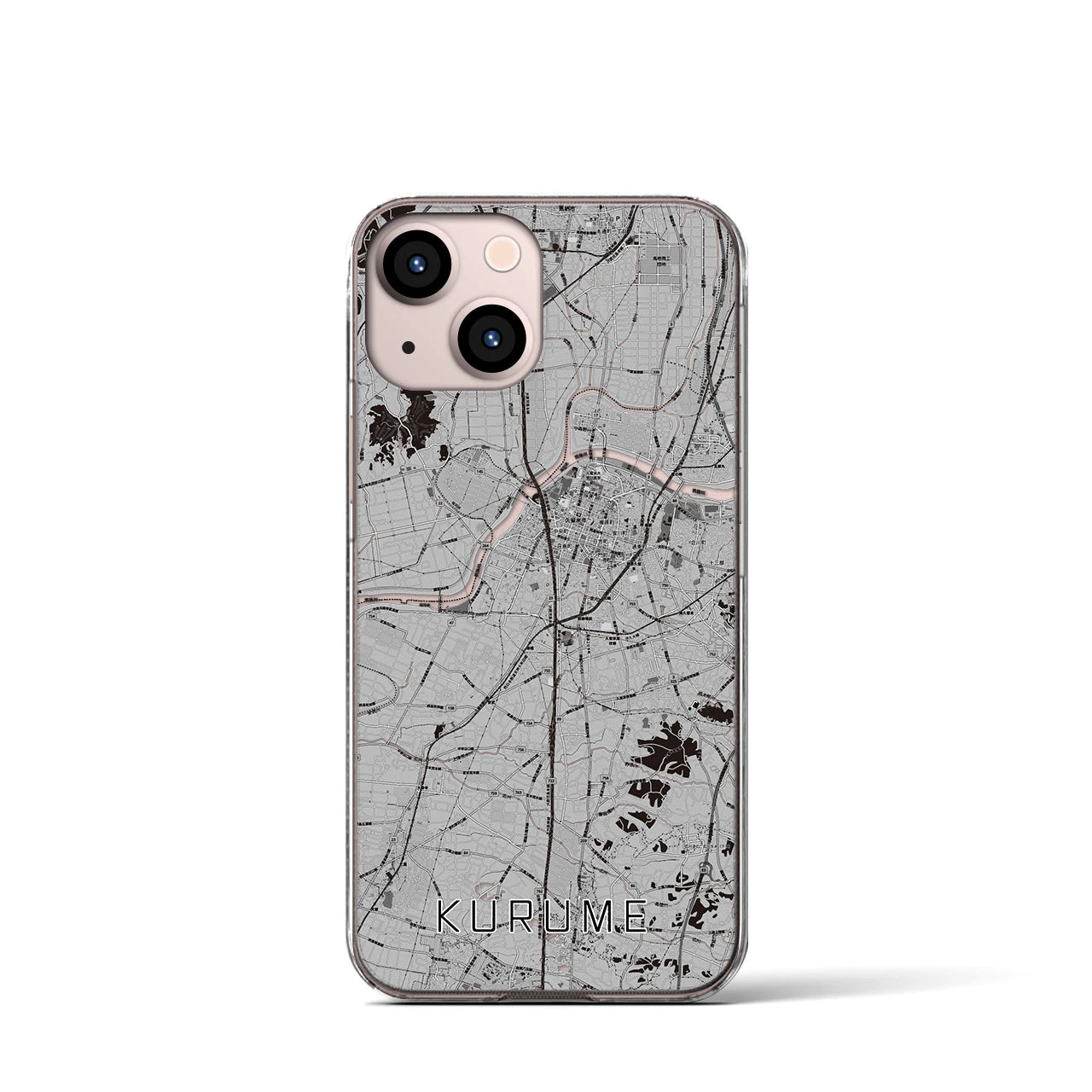 【久留米(福岡県)】地図柄iPhoneケース(クリアタイプ)
