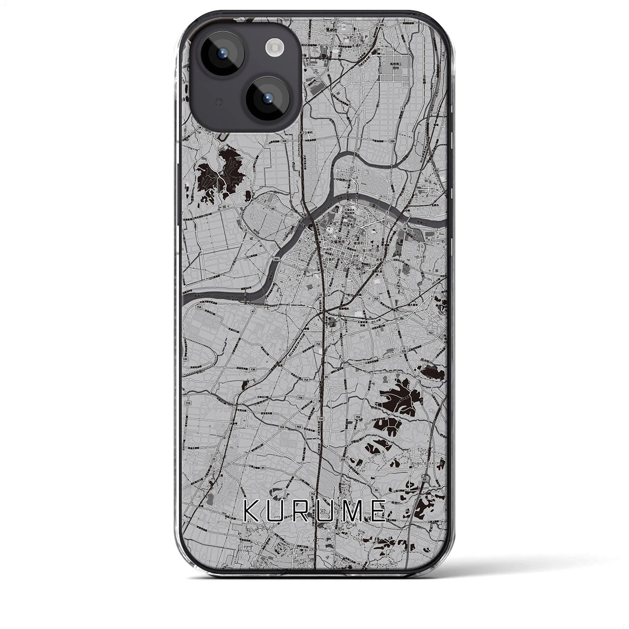 【久留米(福岡県)】地図柄iPhoneケース(クリアタイプ)