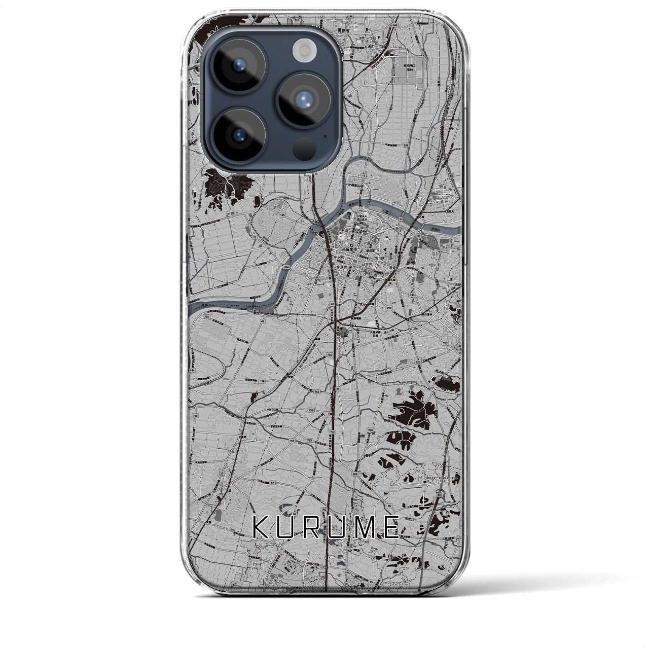 【久留米(福岡県)】地図柄iPhoneケース(クリアタイプ)